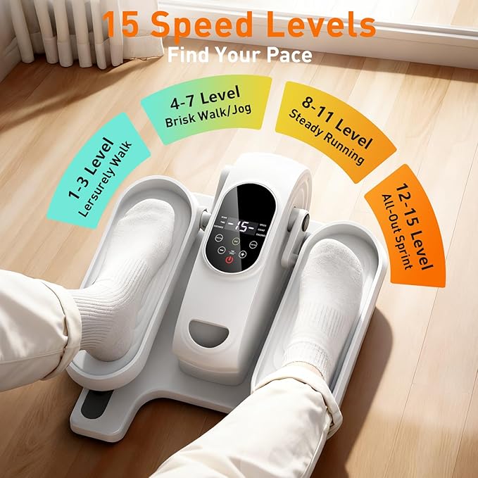 DamKee Under Desk Elliptical Exercise Machine, Electric Ellipse Leg Exerciser - Image 5