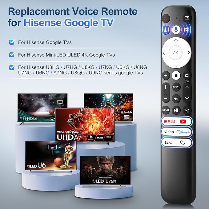 Voice for Hisense-Google-TV-Remote Control Replacement for All Hisense - Image 2