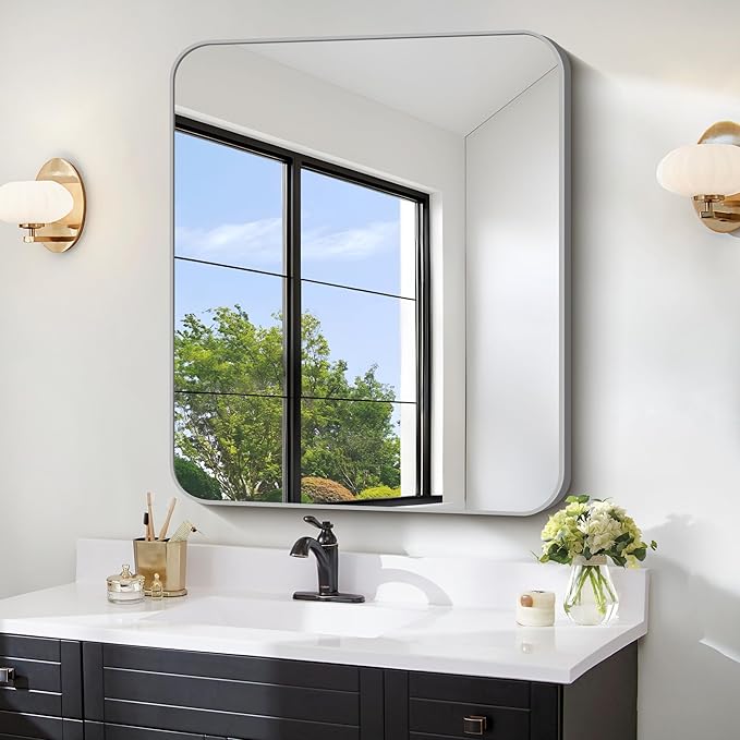 FORBATH 30x36 Inch Silver Bathroom Mirror by FORBATH