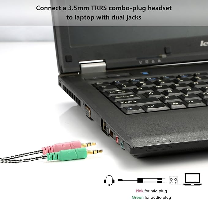MillSO Headphone Splitter for Computer CTIA 3.5mm TRRS Female to Dual TRS Male - Image 3
