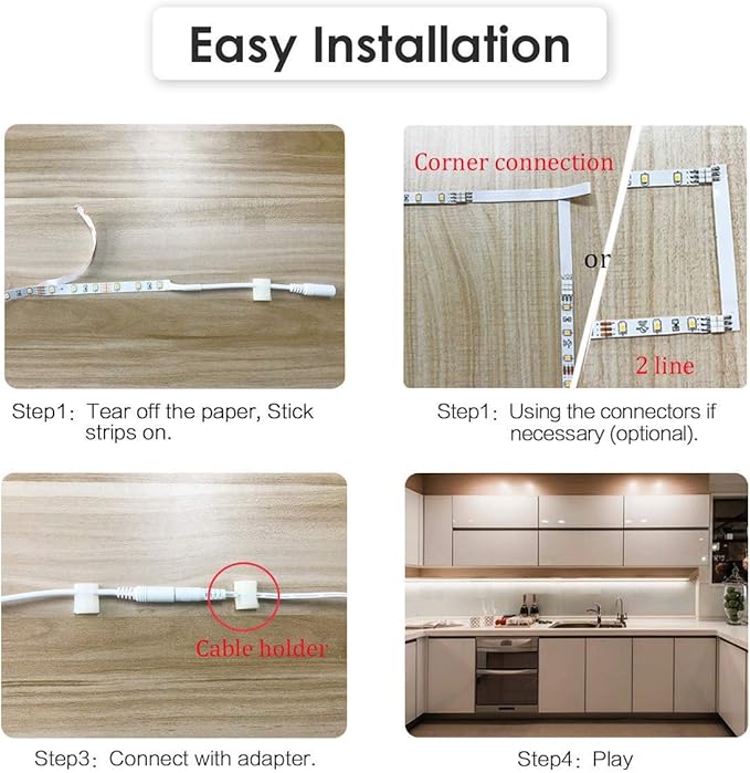 WOBANE Under Counter Light, Dimmable LED Under Cabinet Lighting, Cupboard 6000K - Image 6