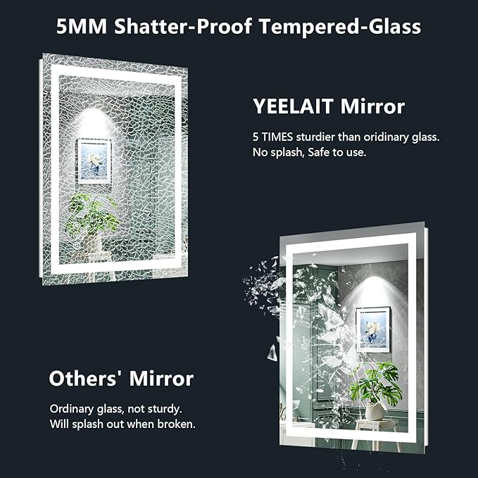 YEELAIT 20x30 Inch LED Bathroom Mirror - Image 6