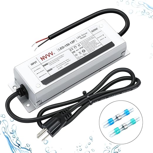 12 Volt LED Driver 150 Watts Waterproof IP68 Power Supply Low Voltage by NVVV