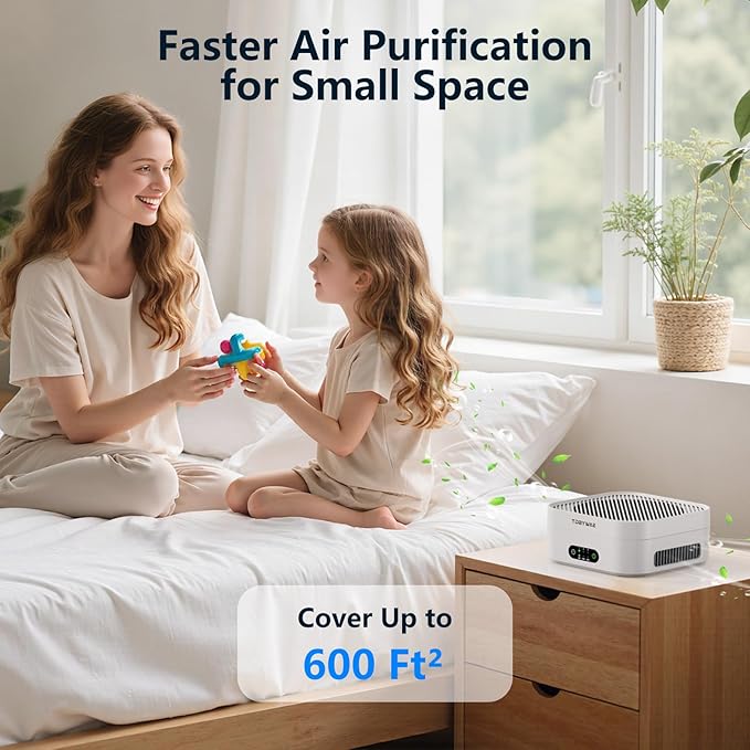 TDBYWAE Air Purifiers for Home Bedroom Up to 600 ft², True HEPA Air Purifier - Image 4