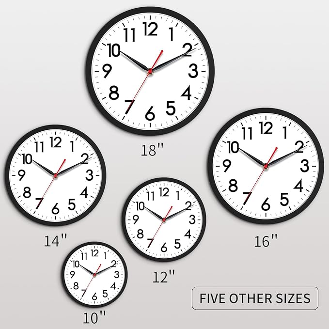 AKCISOT 18 Inch Wall Clock Large Silent Non-Ticking Wall Clocks Battery Operated - Image 3