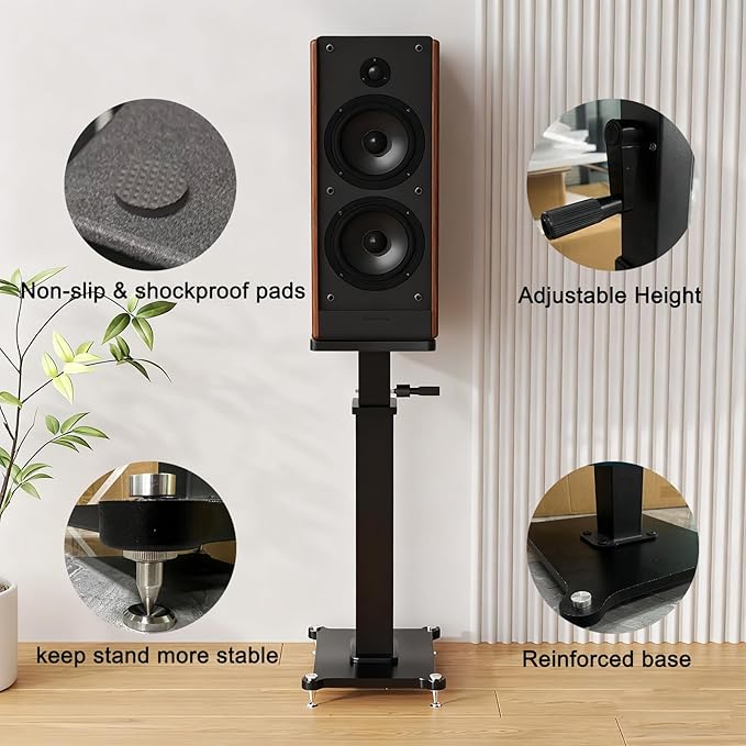 29.5-43.3in Height Adjustable Speaker Stands Pair up to 110lbs, Heavy Duty - Image 5