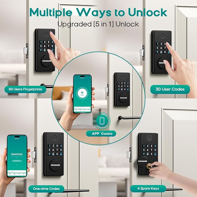 Keyless Entry Door Lock Deadbolt, Upgraded Electronic Deadbolt Smart Lock - Image 4