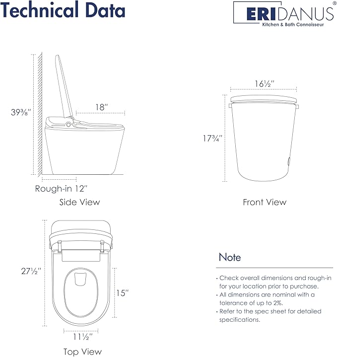 Eridanus Smart Toilet with Bidet Built in, One Piece Bidet Toilet - Image 15