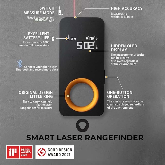 HOTO Laser Measuring Tool, Pocket-Size 98Ft Digital Laser Tape Measure ±2mm - Image 8