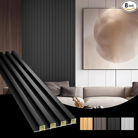 OUZUGIE WPC Acoustic Slat Wall Paneling, Living Room, TV Background, Study Room by OUZUGIE