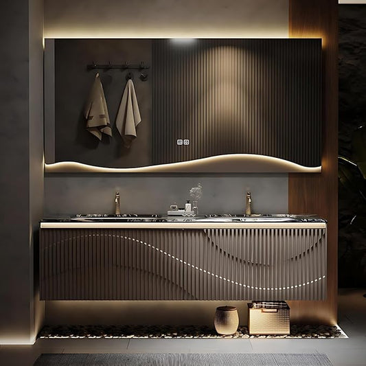 Double Sink Bathroom Vanity by Genpai