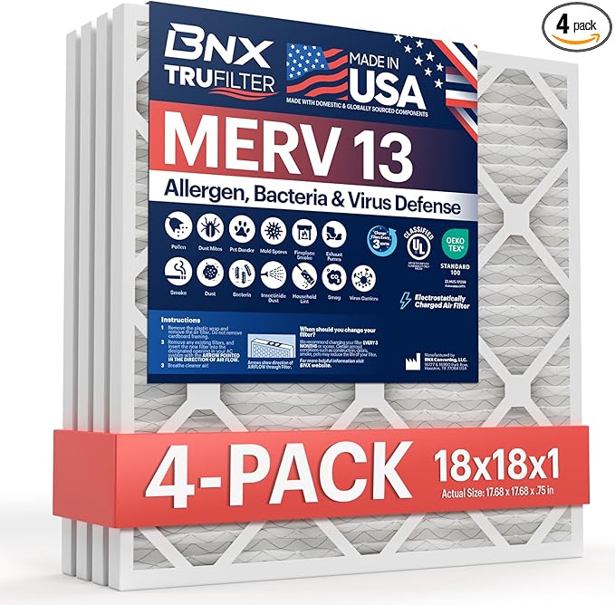 BNX TruFilter 18x18x1 Air Filter MERV 13 by BNX