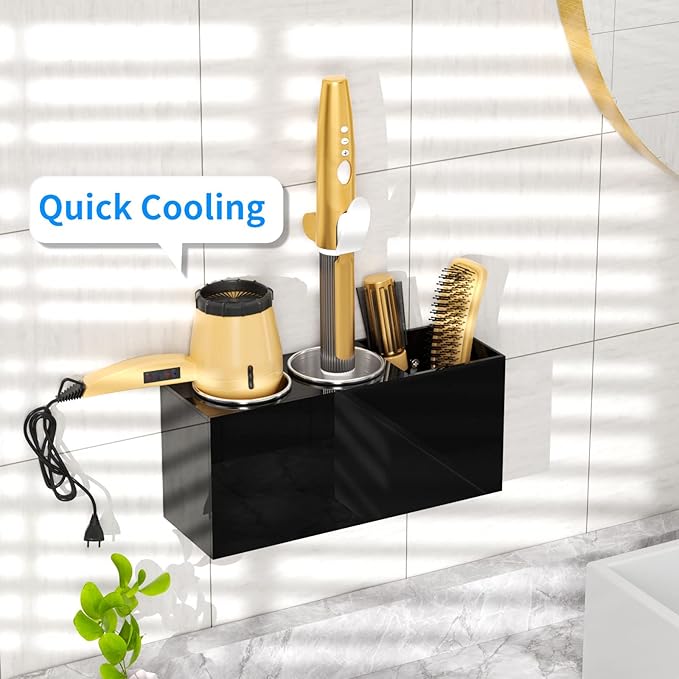 NIUBEE Hair Dryer Holder, Hair Tool Organizer Wall Mount, Blow Dryer Holder - Image 3
