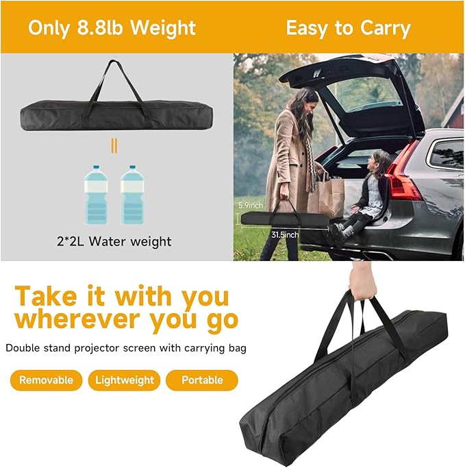Outdoor Projector Screen with Stand, SCREENMAX 120 inch Foldable Projector - Image 5