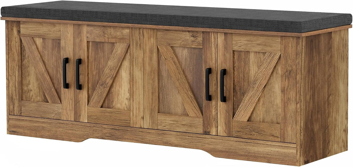 homsho farmhouse shoe storage bench with 4 barn, main product view
