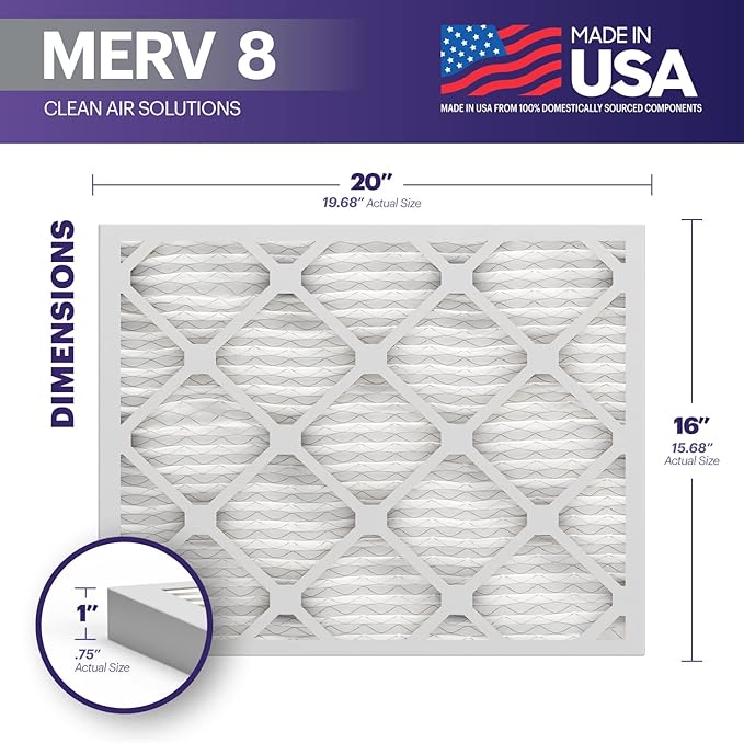 BNX TruFilter 16x20x1 Air Filter MERV 8 - Image 2