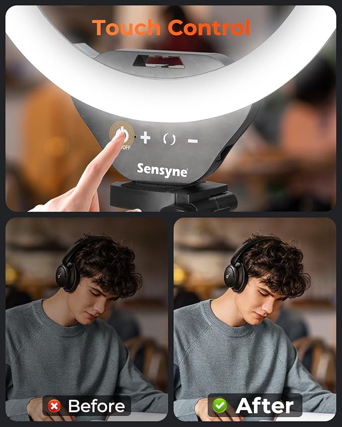 Sensyne 10'' Ring Light with 50'' Extendable Tripod Stand, LED Circle Lights - Image 6