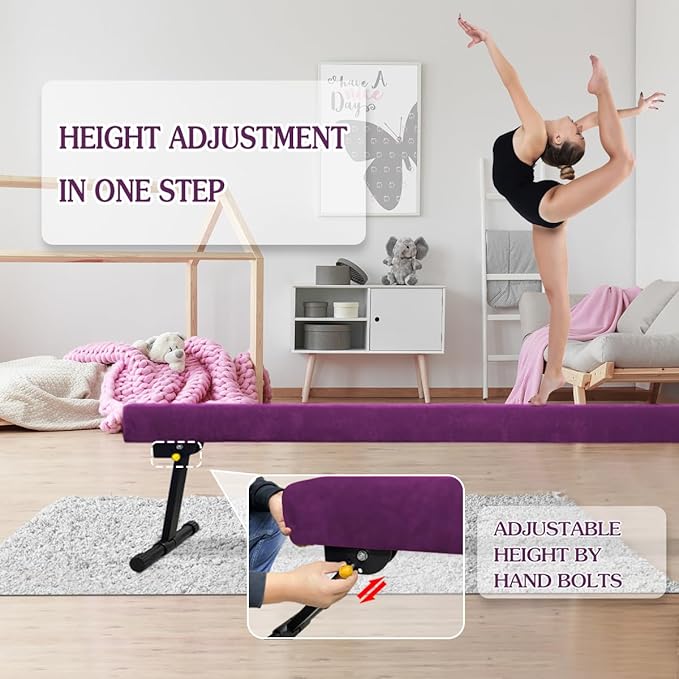 Wesky Adjustable Balance Beam, High and Low Floor Beam Gymnastics Equipment - Image 2