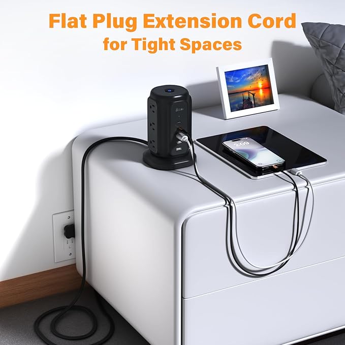 Flat Plug Power Strip Tower - Image 5