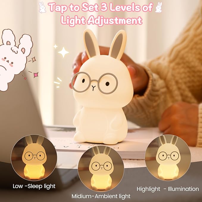 FAMIDUO Bunny Night Light, Rabbit Lamp - Image 3