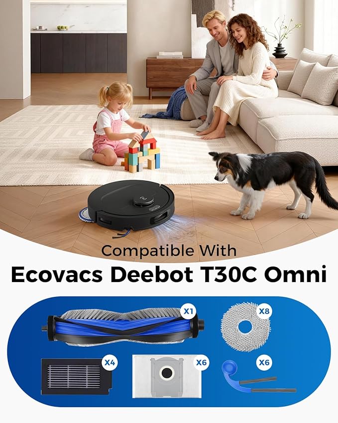 Yivy 27PCS Accessories Kit for Ecovacs Deebot T30C Omni/T30C Omni Gen2 Robot - Image 2
