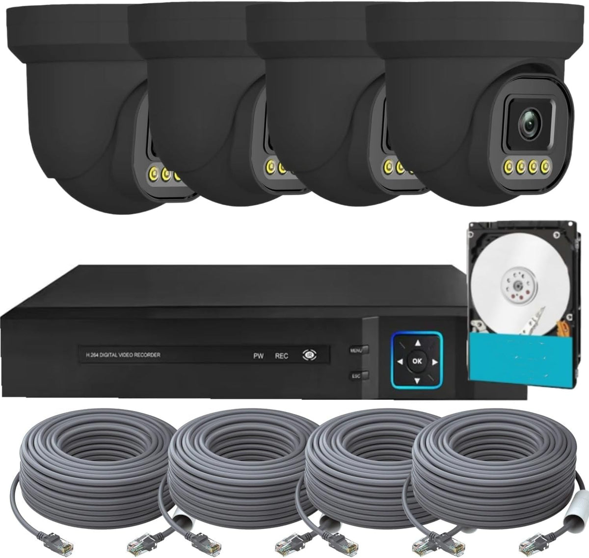 4K NVR PoE Security Camera System Wired Surveillance NVR Kits,
