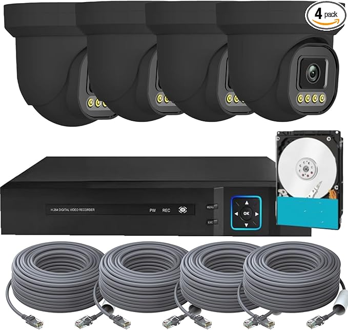 4K NVR PoE Security Camera System Wired Surveillance NVR Kits, by Unknown