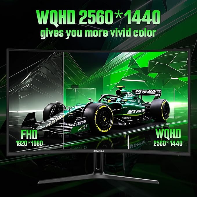 SANSUI 27 Inch Curved Gaming Monitor 240Hz, 2K WQHD 1500R Curved Computer - Image 3