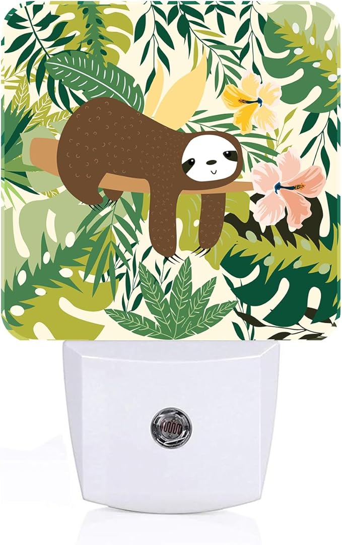 FSHVQKD Cute Sloth in Jungle Night Light, Plug-in Night Lights by Unknown