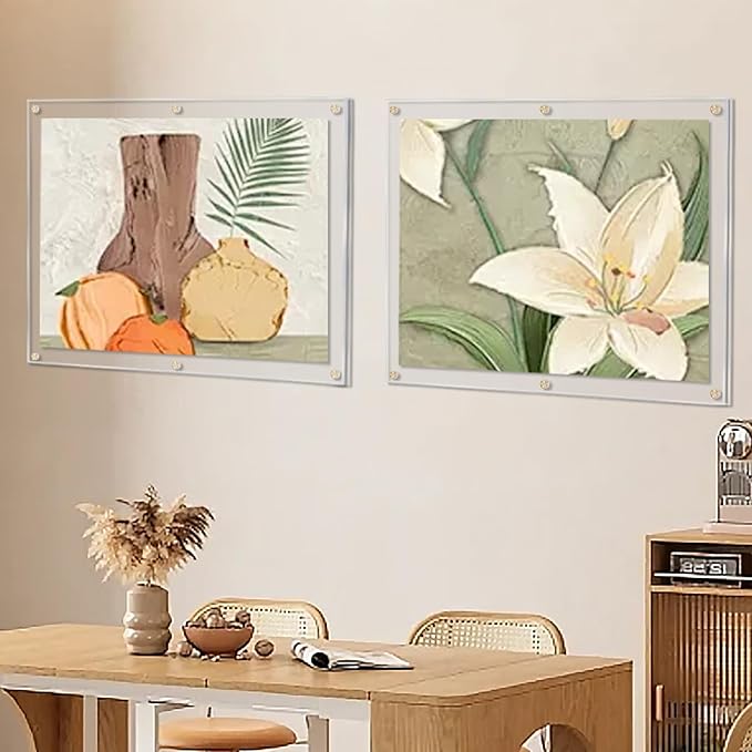Kalami 16x20 Clear Acrylic Wall Mount Picture Frame Self Adhesive, No Drill - Image 6