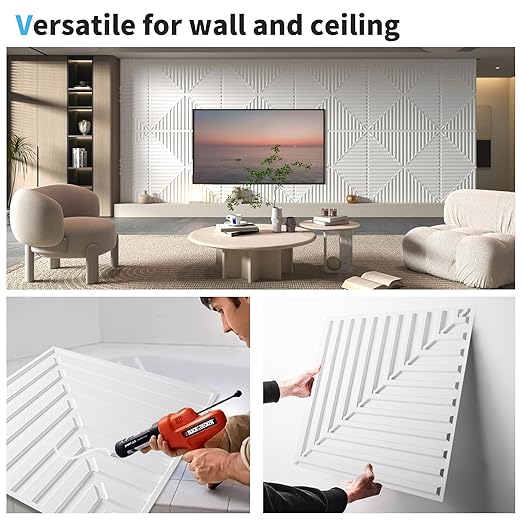 Art3d 12-Pack Drop Ceiling Tiles 2x2 FT, PVC 3D Textured Panels - Image 8