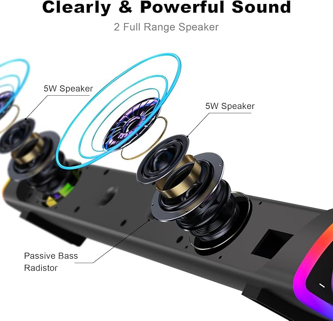 SOULION R30 Plus Bluetooth Computer Speakers, All-in-One Control Button - Image 2