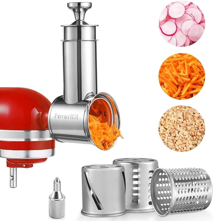 FavorKit Large Stainless Steel Slicer Shredder Attachment by FavorKit