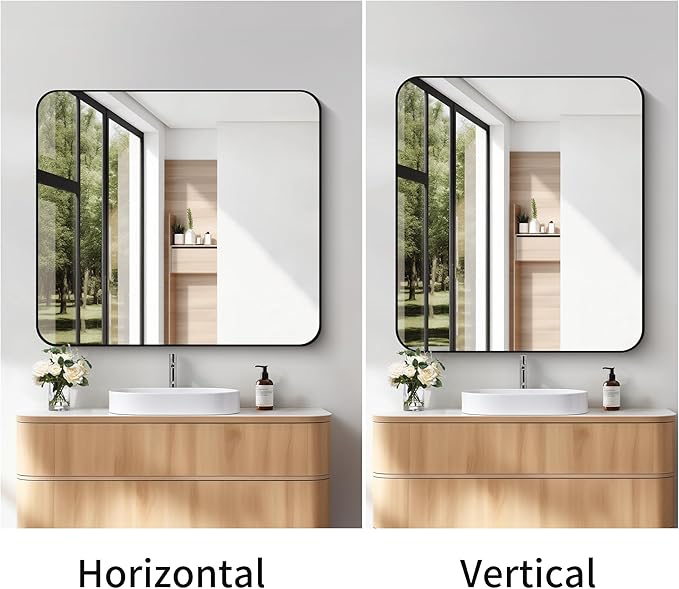 FORBATH Bathroom Mirror 36x40 Inch, Large Rectangular Wall Mirror - Image 4