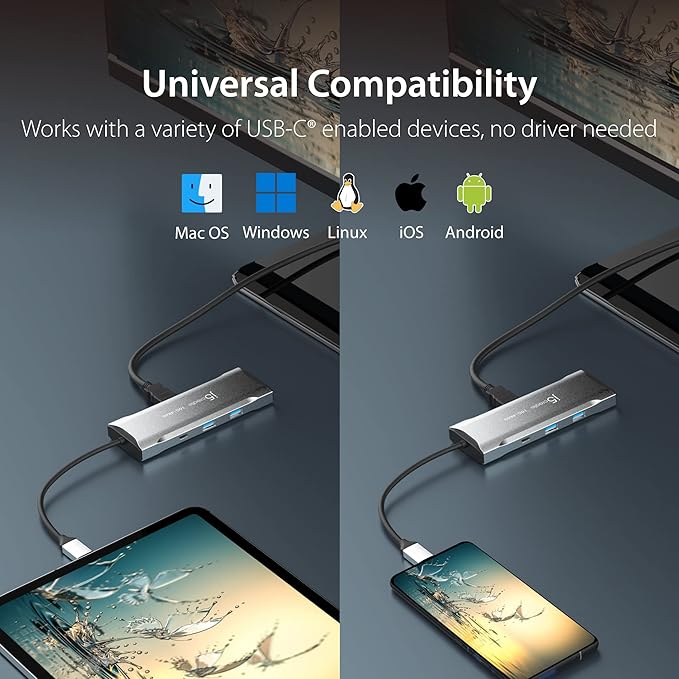 j5create Laptop Docking Station, 4K60Hz HDMI, USB-C 10Gbps, 2 USB-A 10Gbps - Image 7