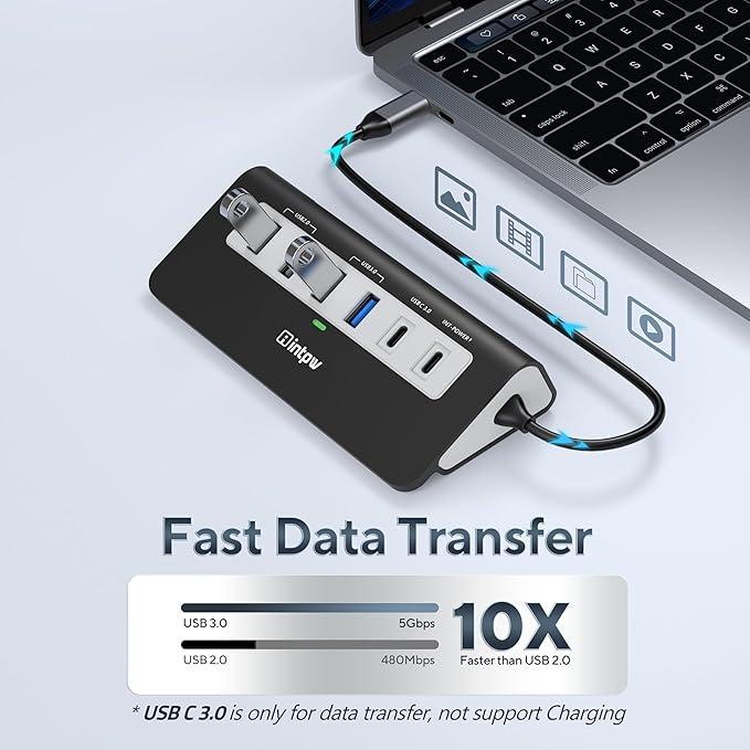 P9 USB C Hub, INTPW 9-in-1 USB Multiport Adapter - Image 5