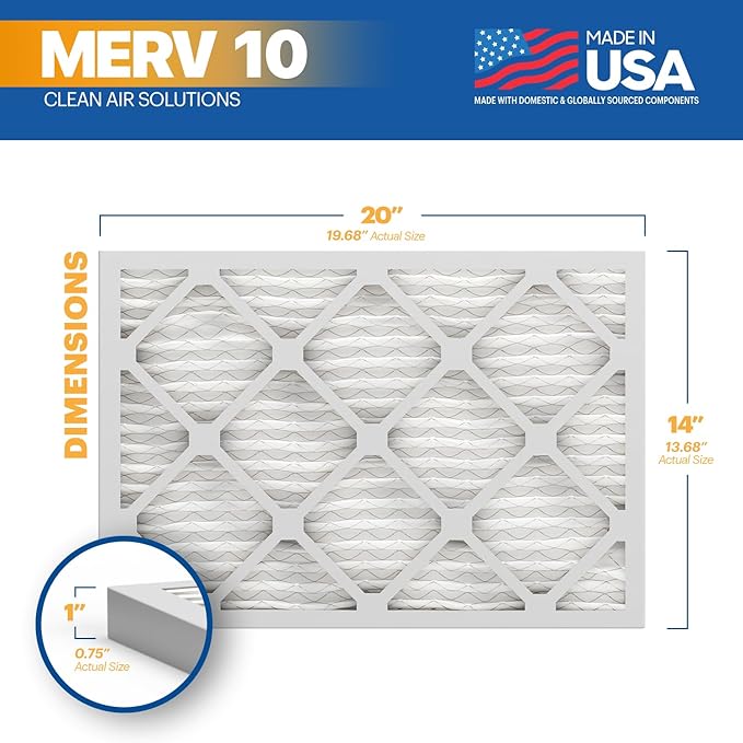 BNX TruFilter 14x20x1 MERV 10 AC Furnace Air Filter - Image 2