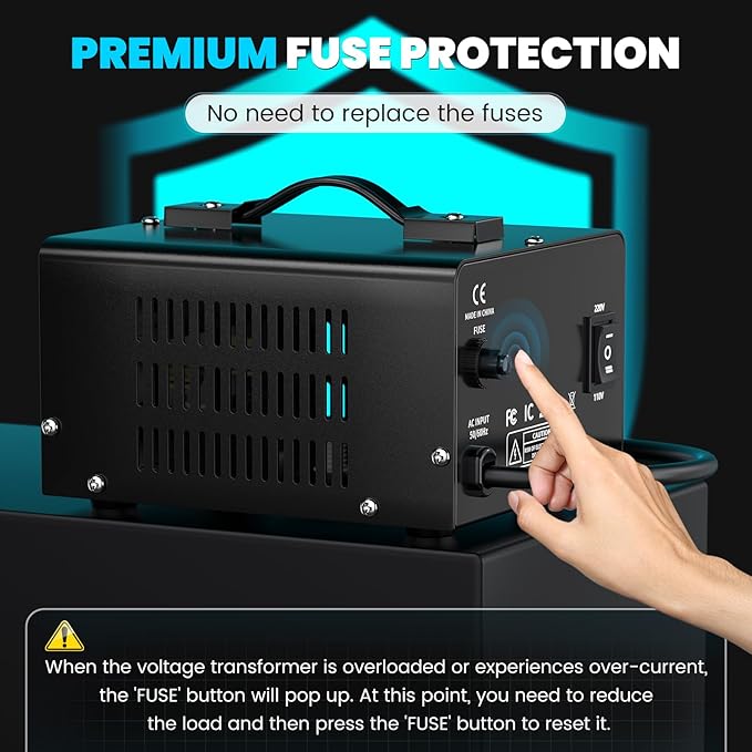 1000W Voltage Converter Transformer Step Up/Down Converter 110/120 Volt - Image 7