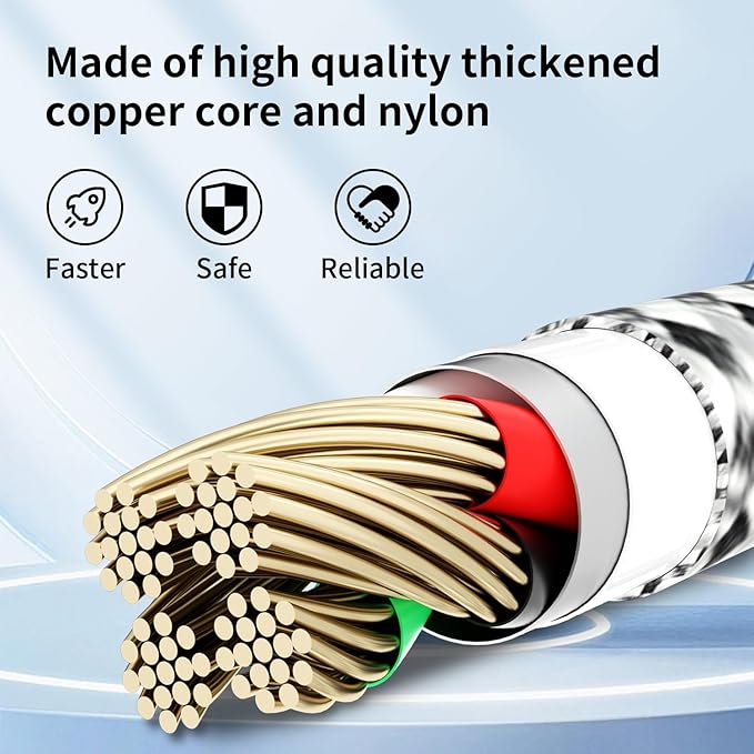 Firsting Multi Charging Cable, 3 in 1 Charging Cable Nylon Braided Universal - Image 5