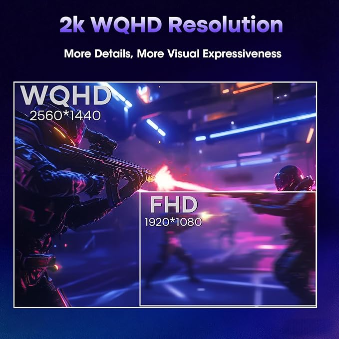 Amzfast 27 Inch Gaming Monitor 320Hz 240Hz WQHD 2560 x 1440p Fast IPS Monitor - Image 3