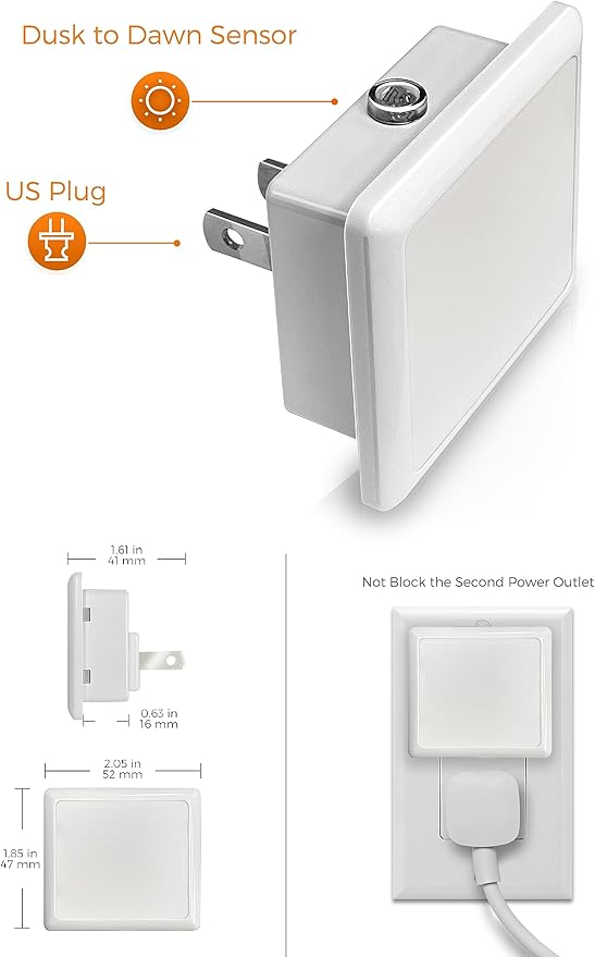 L LOHAS LED Night Lights Plug into Wall, Plug in Night Light, Dusk to Dawn - Image 3