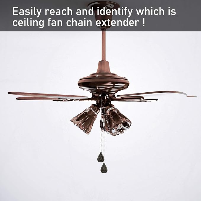 Patelai 4 Pieces Ceiling Fan Pull Chain Extender Ornament 12 Inch Ceiling Pull - Image 5