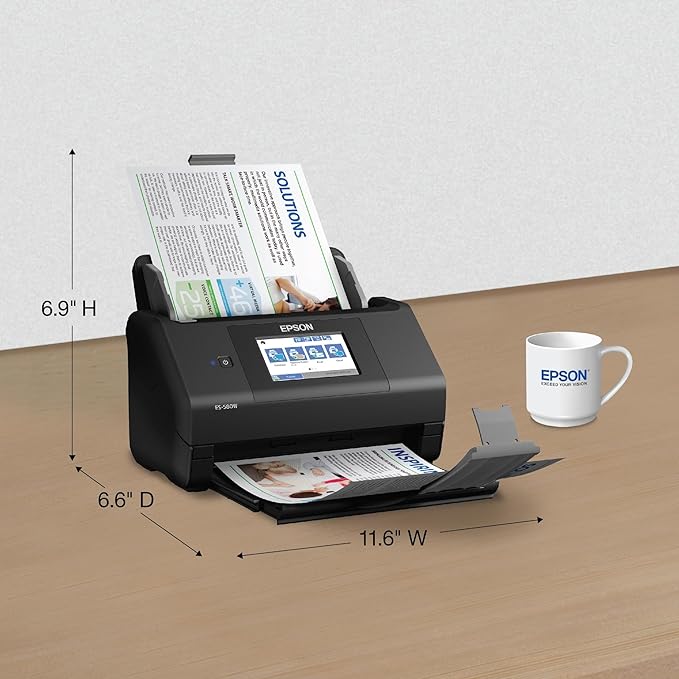 Epson Workforce ES-580W Wireless Color Duplex Desktop Document Scanner - Image 4