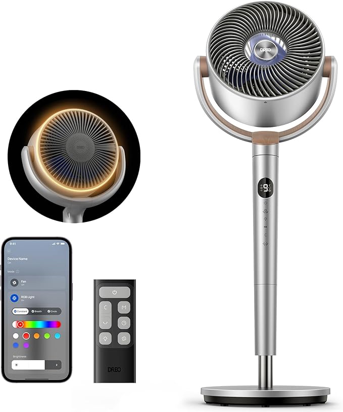 Dreo Smart Fans for Bedroom, 120° +120° Omni-Directional Oscillating Fan by DREO