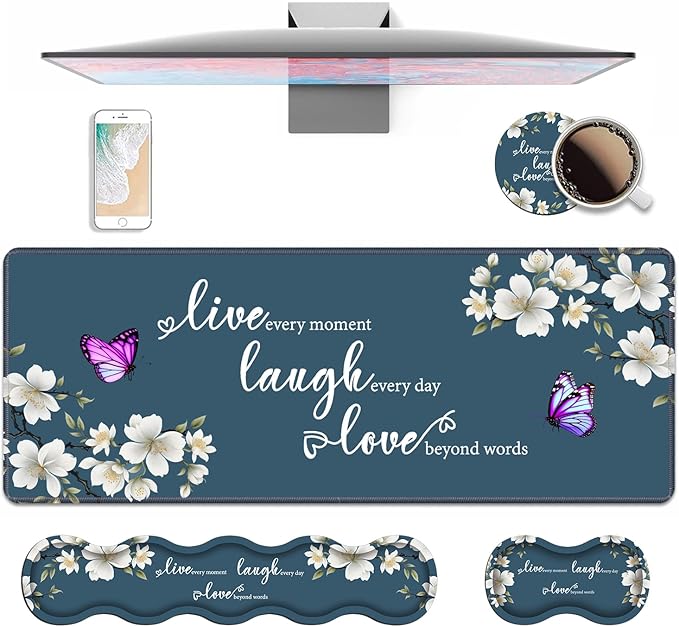 4 in 1 Ergonomic Keyboard Wrist Rest & Mouse Pad Wrist Rest Set, Large XXL by Unknown