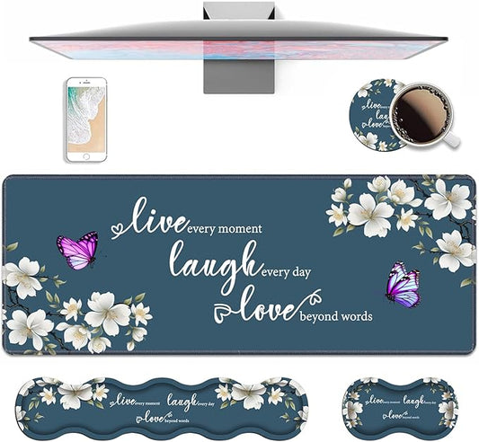 4 in 1 Ergonomic Keyboard Wrist Rest & Mouse Pad Wrist Rest Set, Large XXL by Unknown