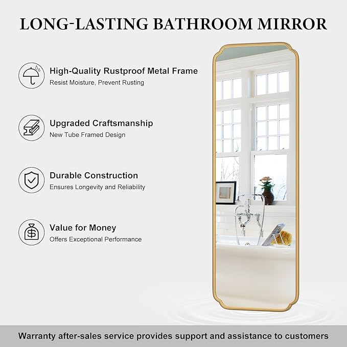 Gold Full Length Mirror with Standing - Image 6