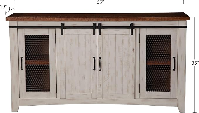 Martin Svensson Home Rustic 65” Solid Wood TV Stand - Image 3