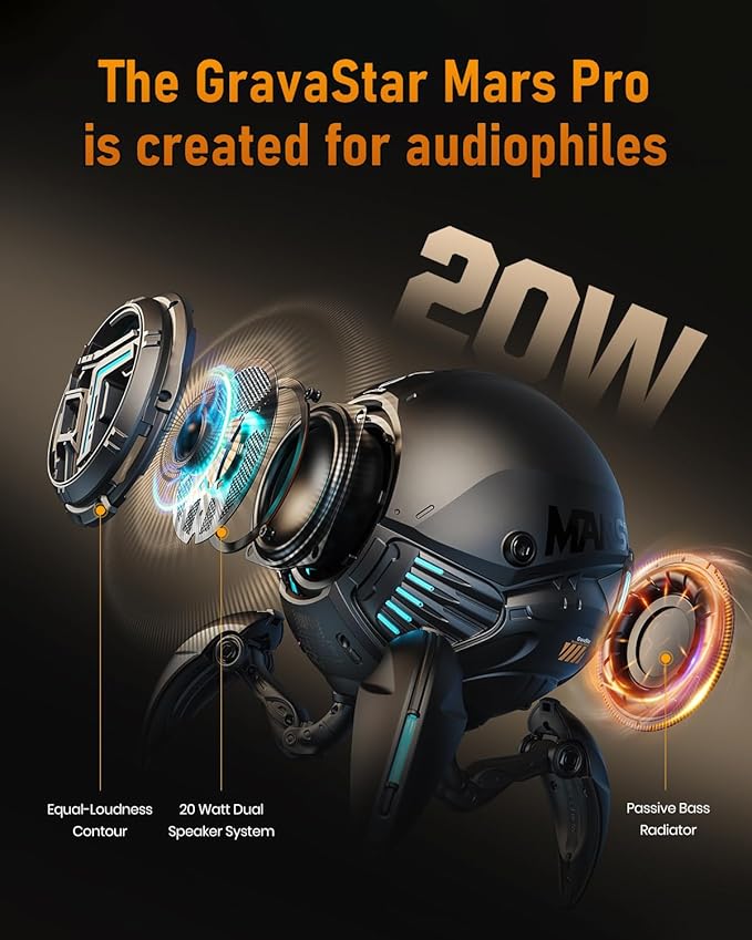 GravaStar Loudspeakers Mars Pro Portable Bluetooth Speaker New Version - Image 5