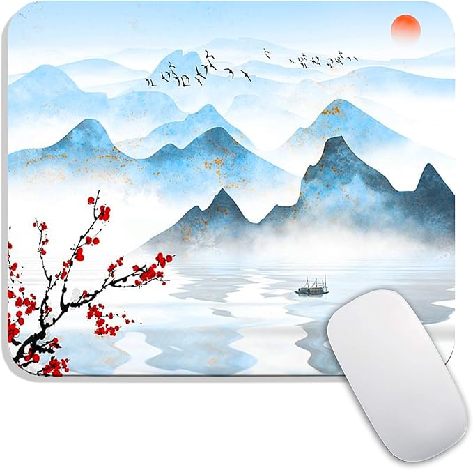 Armanza Square Mouse Pad Ink Painting Landscape, Personalized Premium-Textured by Armanza